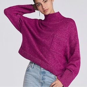Express Magenta Mock Neck Sweater